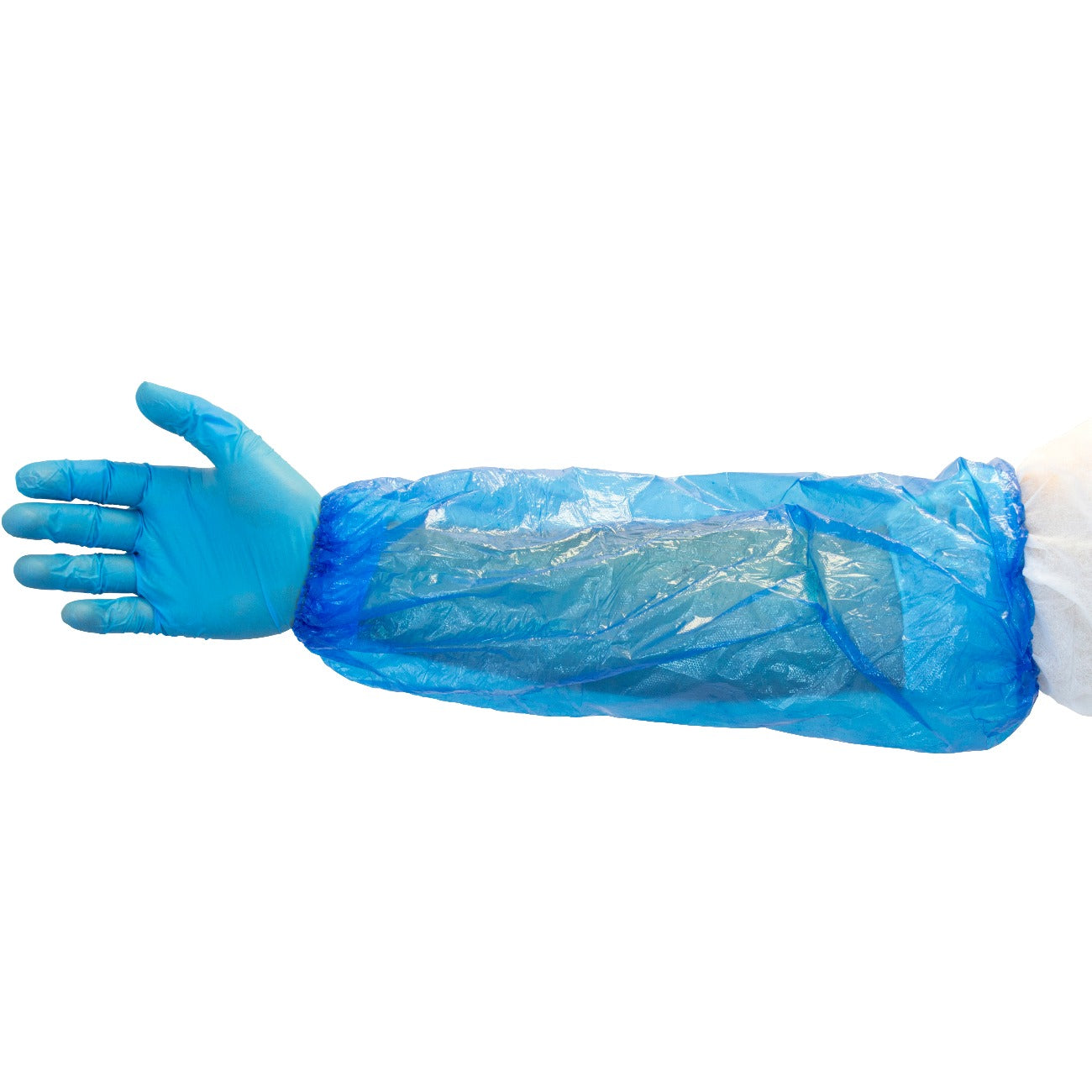 18-Pack Polyethylene Disposable Sleeves, Blue (2000 Count per Case) - Perfect for Food Service, Medical Use & Industrial Protection