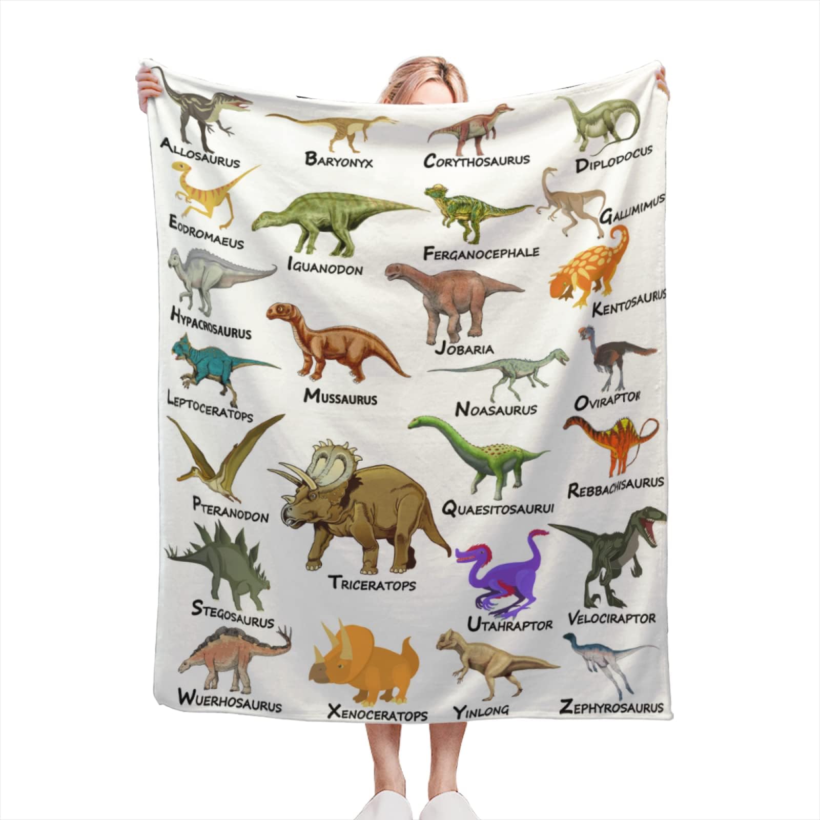 Dinosaur Blanket for Boys & Kids - 350GSM Ultra Soft Flannel Blanket - Perfect for Bed, Sofa, Camping & School Nap - 50x60 Inches - Cozy Gift for Boys & Children