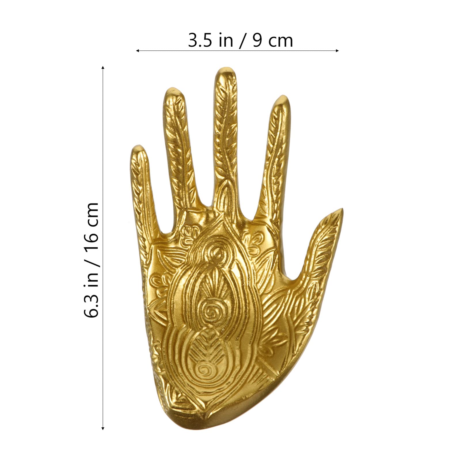 EXCEART Gold Plated Jewelry Display Stand - Ring Holder, Hamsa Hand Ring Dish, Buddha Resin Jewelry Organizer for Home Decor & Retail Store Display