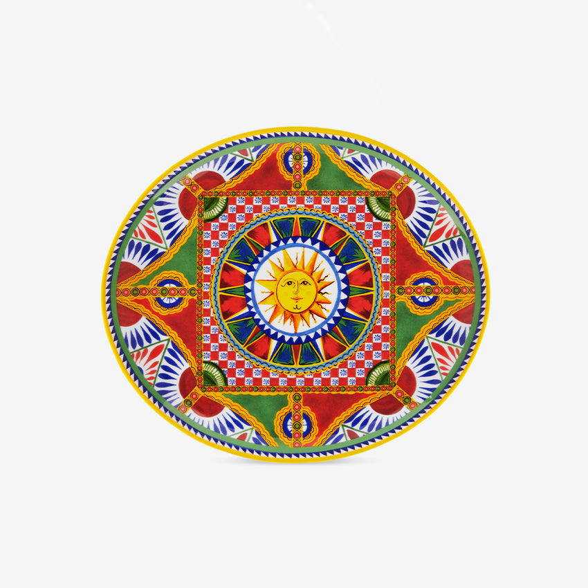 Dolce & Gabbana Casa Carretto Oval Serving Platter - Italian Luxury Ceramic Tray for Appetizers, Cheese & Charcuterie | Elegant Dinner Party & Holiday Entertaining Serveware