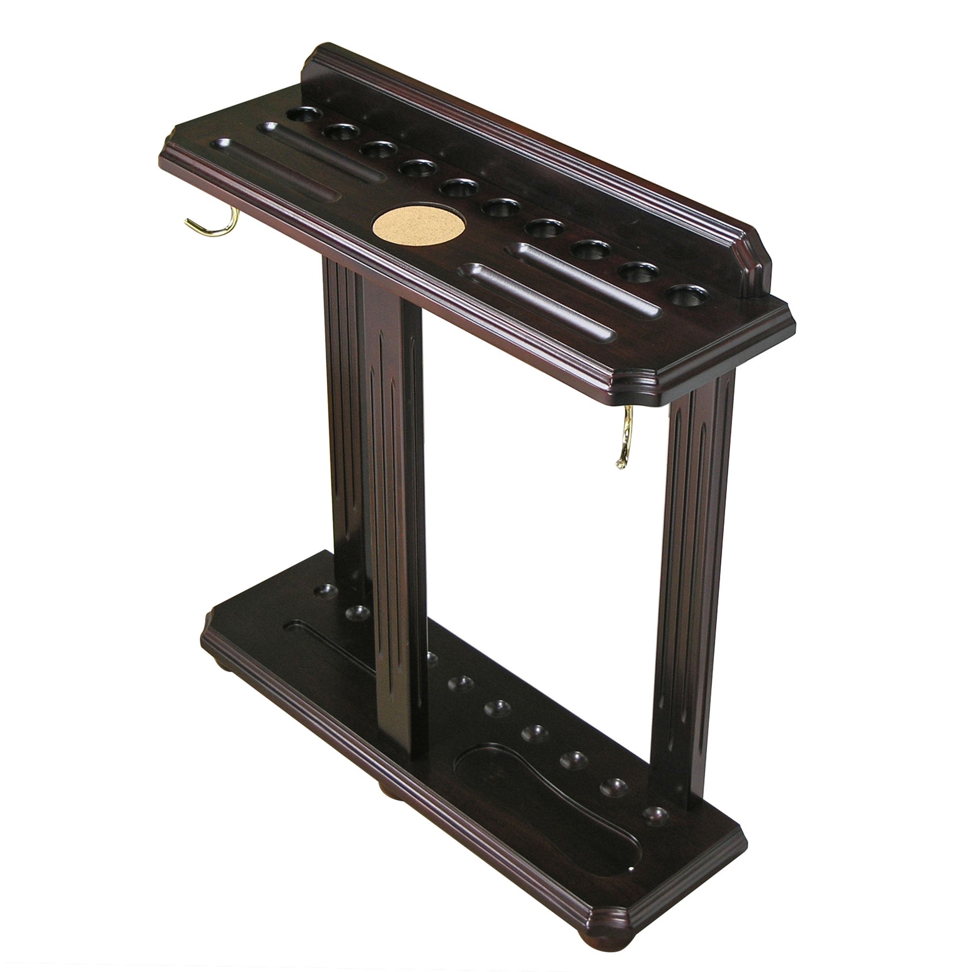 Premium Wooden Floor-Standing Pool Cue Rack - 12 Cue Holder with Stylish Carved Design | Perfect for Billiard Rooms, Game Rooms & Home Bars (Traditional Style)