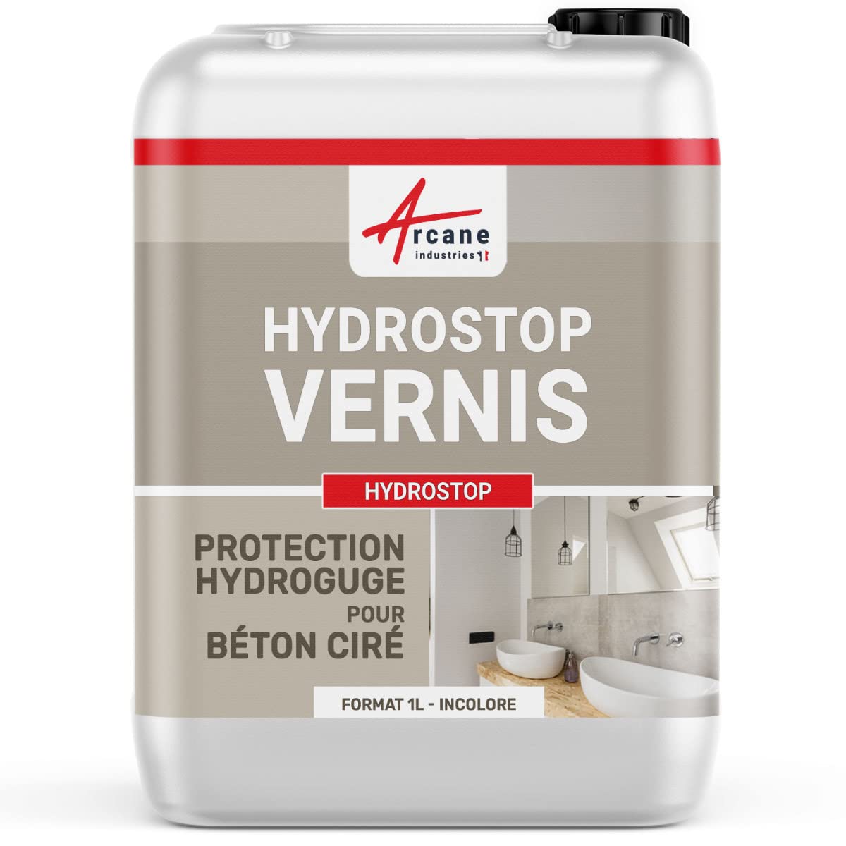 HYDROSTOP Concrete Polish Sealer - Waterproof & Oil-Proof Protection (1L) by ARCANE INDUSTRIES - Ideal for Polished Concrete Floors, Countertops & Driveways