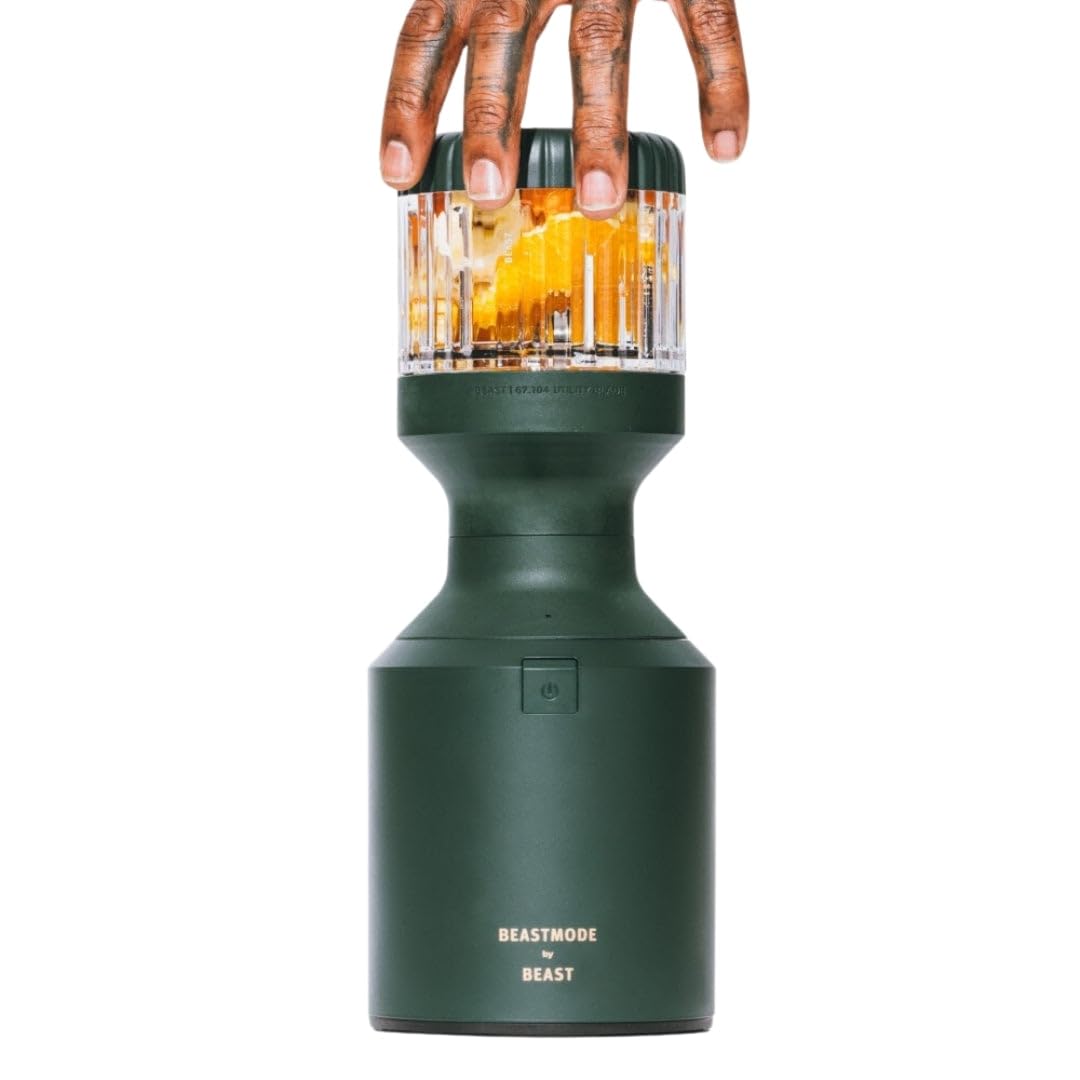 Beastmode by Beast Health Blender - 1200W High-Power Smoothie & Protein Shake Maker with Stainless Steel Bottle (Forest Green) - Perfect for Gym, Home & Healthy Lifestyle - Beast Health x Marshawn Lynch Collaboration