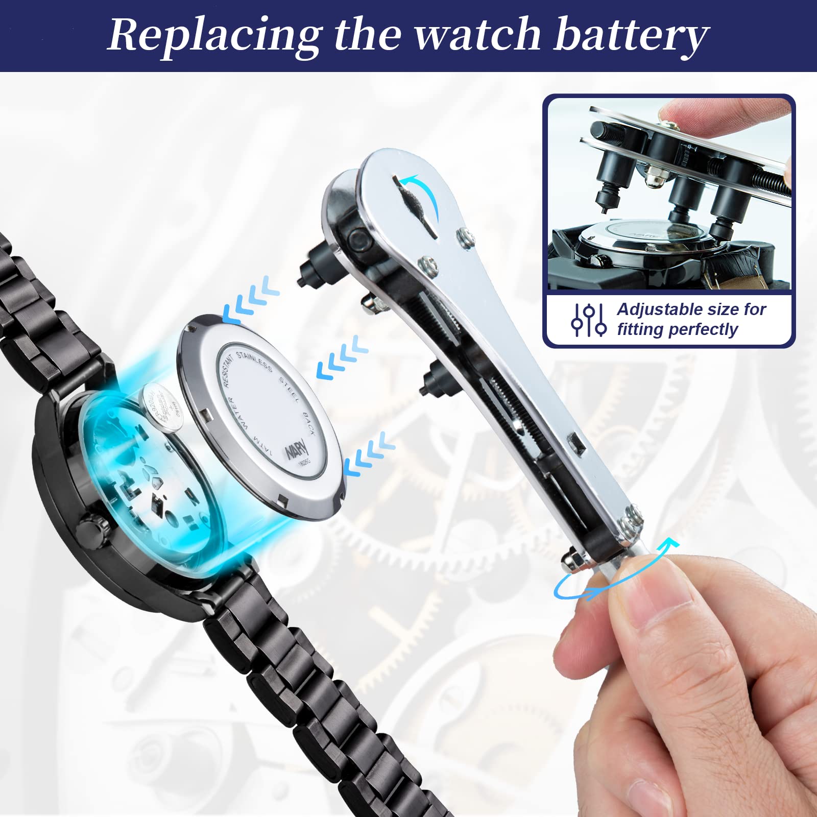 2025 Upgraded Eventronic Watch Repair Kit - Professional Watch Battery Replacement Tool Set with Spring Bar, Case Opener & Link Remover | Complete Watch Maintenance Kit for DIY Watch Battery Change, Band Adjustment & Back Removal | Perfect for Watch Enthusiasts, Jewelers & Home Repair