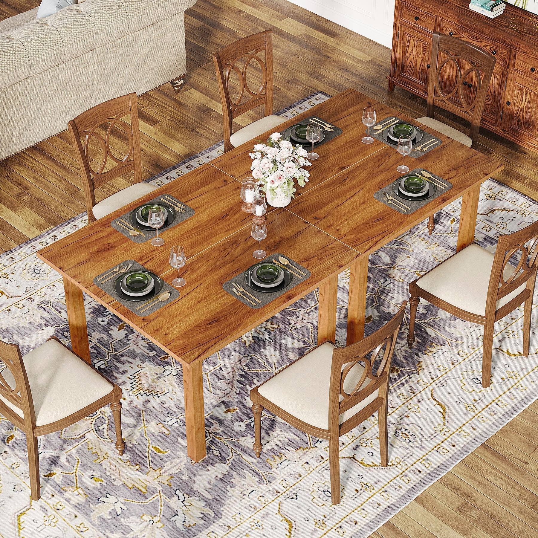 39.4'' Square Solid Wood Dining Table - Rustic Kitchen Table for 4 People - Perfect for Small Spaces, Breakfast Nooks & Cozy Family Meals