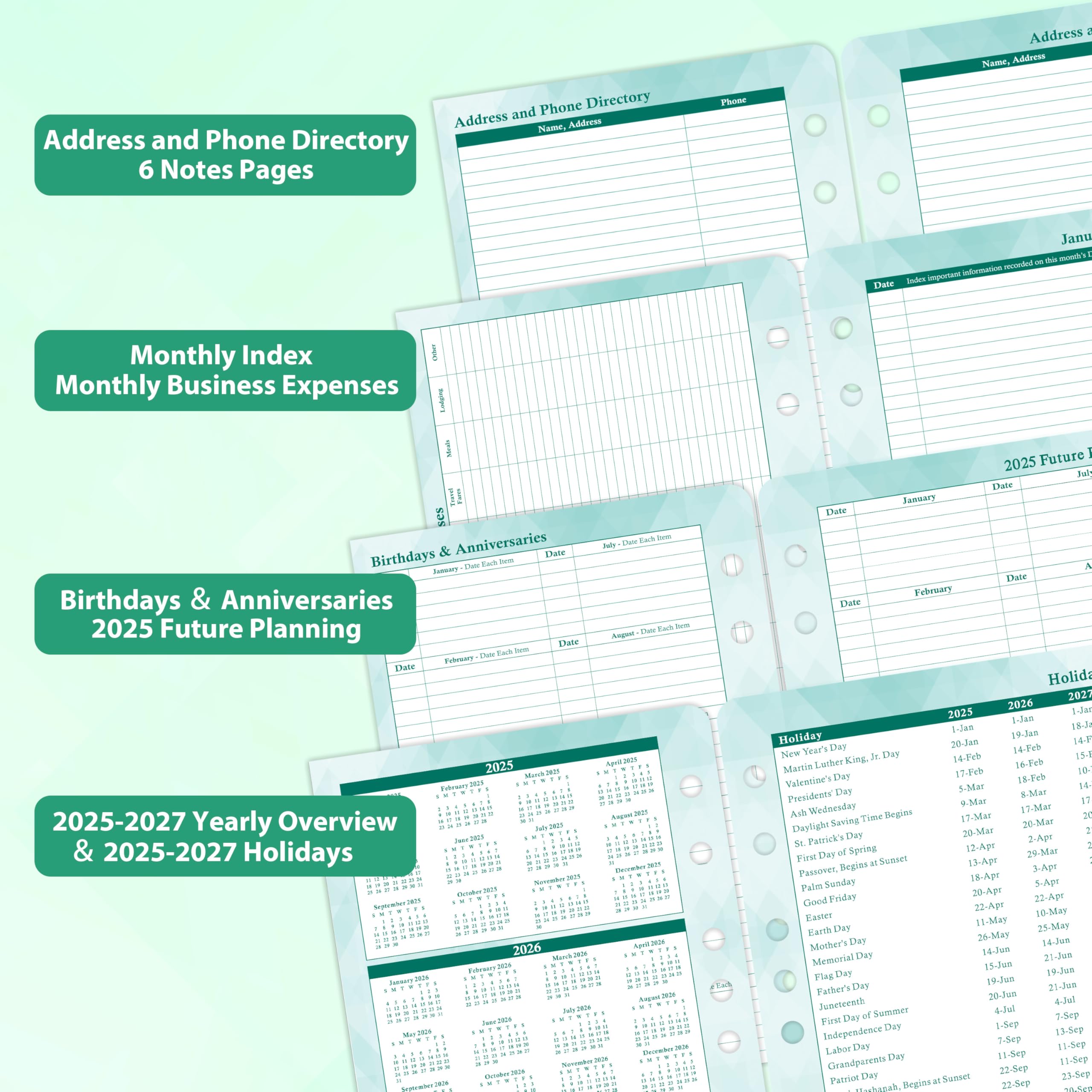 2025-2026 Planner Refills - July 2025 to June 2026 Daily & Monthly Organizer | 5.5