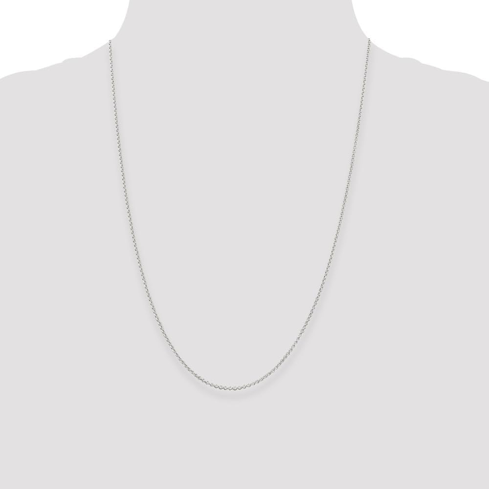 Sterling Silver 1.5mm Rolo Chain Necklace for Women - Durable & Hypoallergenic Jewelry for Everyday Wear, Layering & Gift Giving | Diamond2Deal
