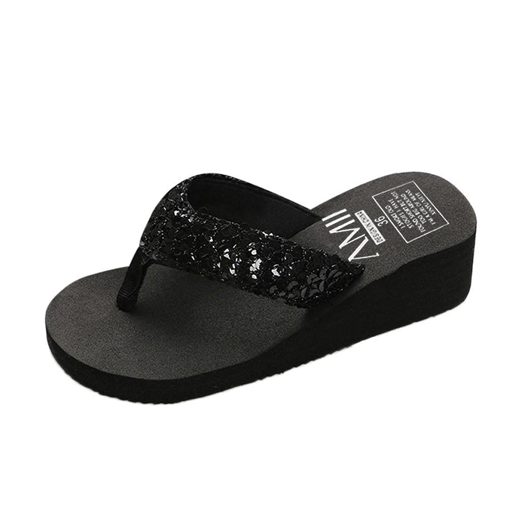 Women's Comfortable Beach Sandals - Summer Flip Flops with Soft Yoga Mat Sole, Fashion Platform Thong Sandals for Women, Perfect for Beach, Pool, Yoga, Indoor and Outdoor Wear