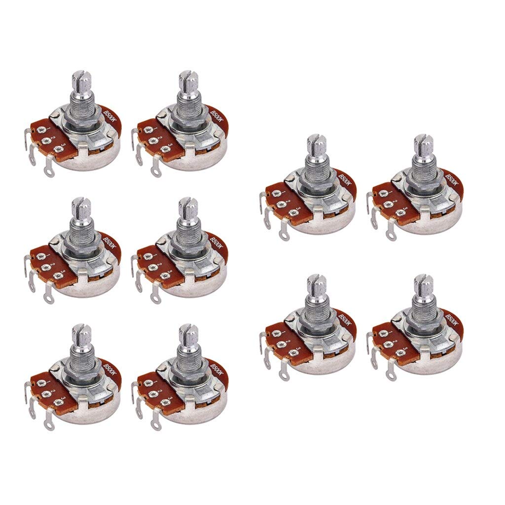 10x B500K Push Pull Potentiometers for Electric Guitar - Volume & Tone Control Knobs - Perfect for DIY Guitar Repair, Upgrades & Custom Builds