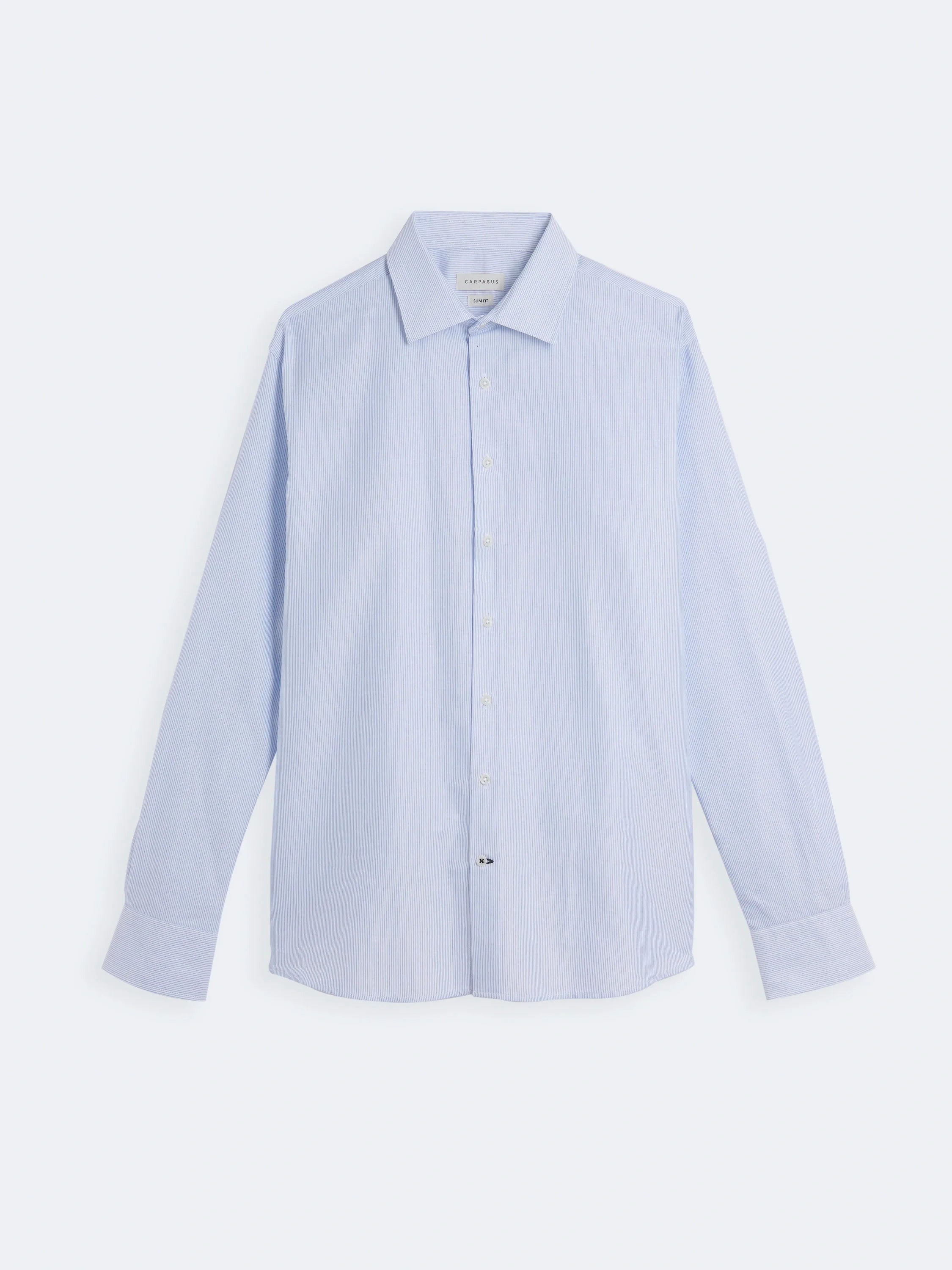 Premium Men's Dress Shirt - Blue & White Striped Formal Business Shirt for Office, Wedding & Professional Occasions