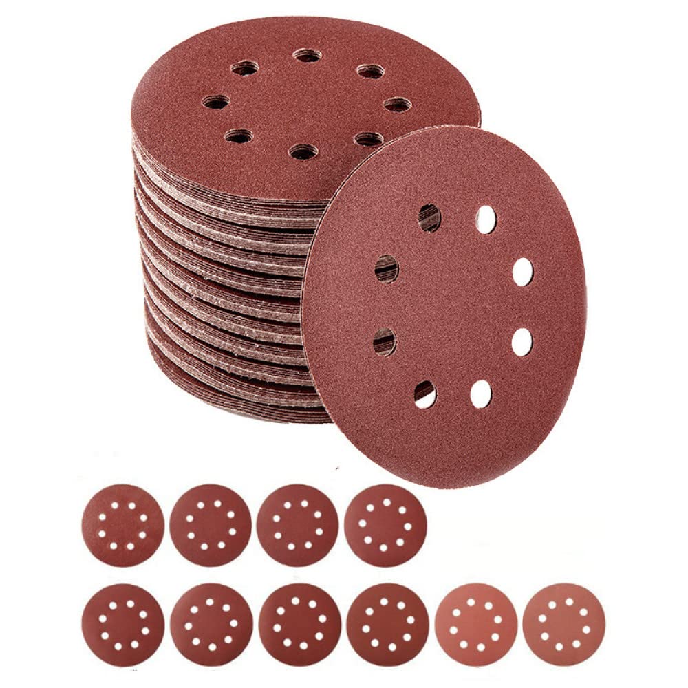20/40PCS 125mm 5-Inch Hook & Loop Sanding Discs with 8 Holes - 40 to 3000 Grit Sandpaper Pads Set for Wood Metal Polishing | Power Sander Accessories | DIY Furniture Refinishing & Automotive Surface Prep