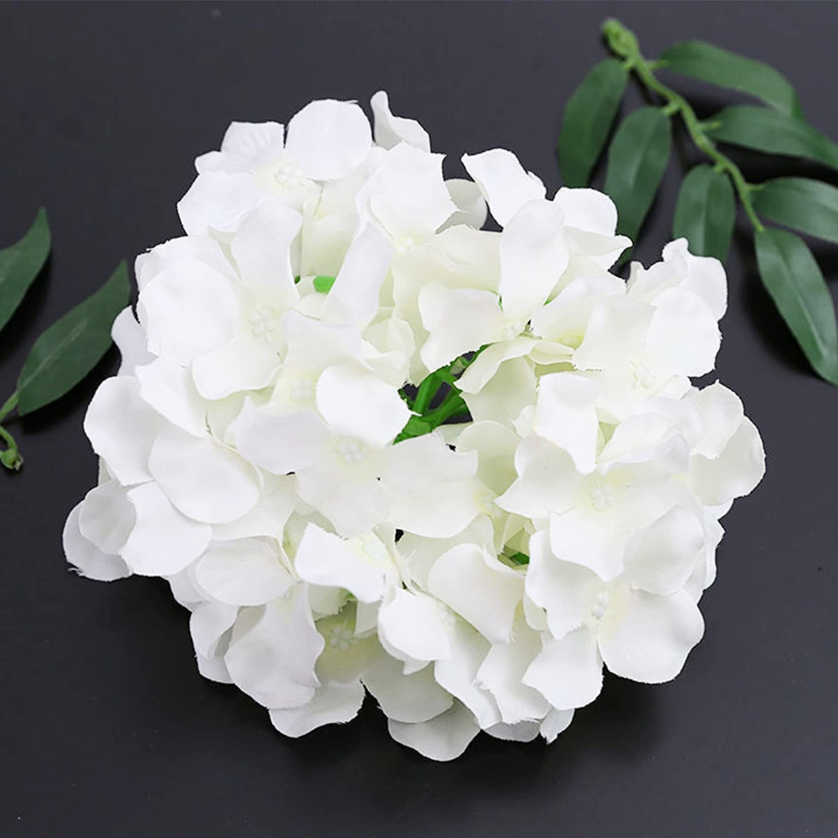 FagusHome 30 Pcs Silk Hydrangea Artificial Flowers - Realistic Fake Hydrangea Bouquet with Stems for Wedding Centerpieces, Home Decor, Party Arrangements (Pure White) - Perfect for Tablescapes, Bridal Showers & DIY Floral Projects