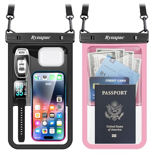 [Black + Pink] Large Waterproof Phone Pouch