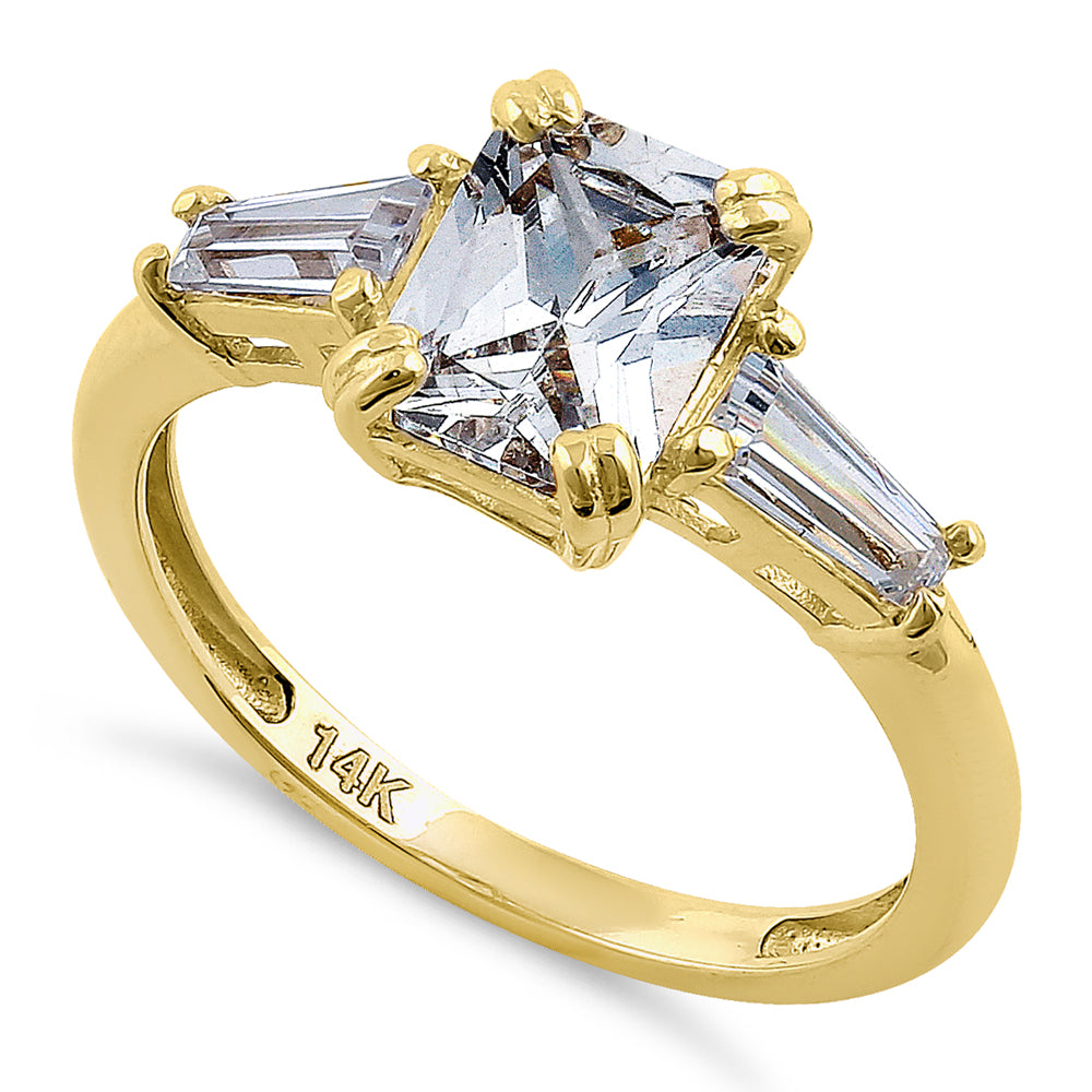 14K Solid Yellow Gold Radiant Cut Cubic Zirconia Engagement Ring for Women - Perfect for Proposals, Anniversaries & Special Occasions
