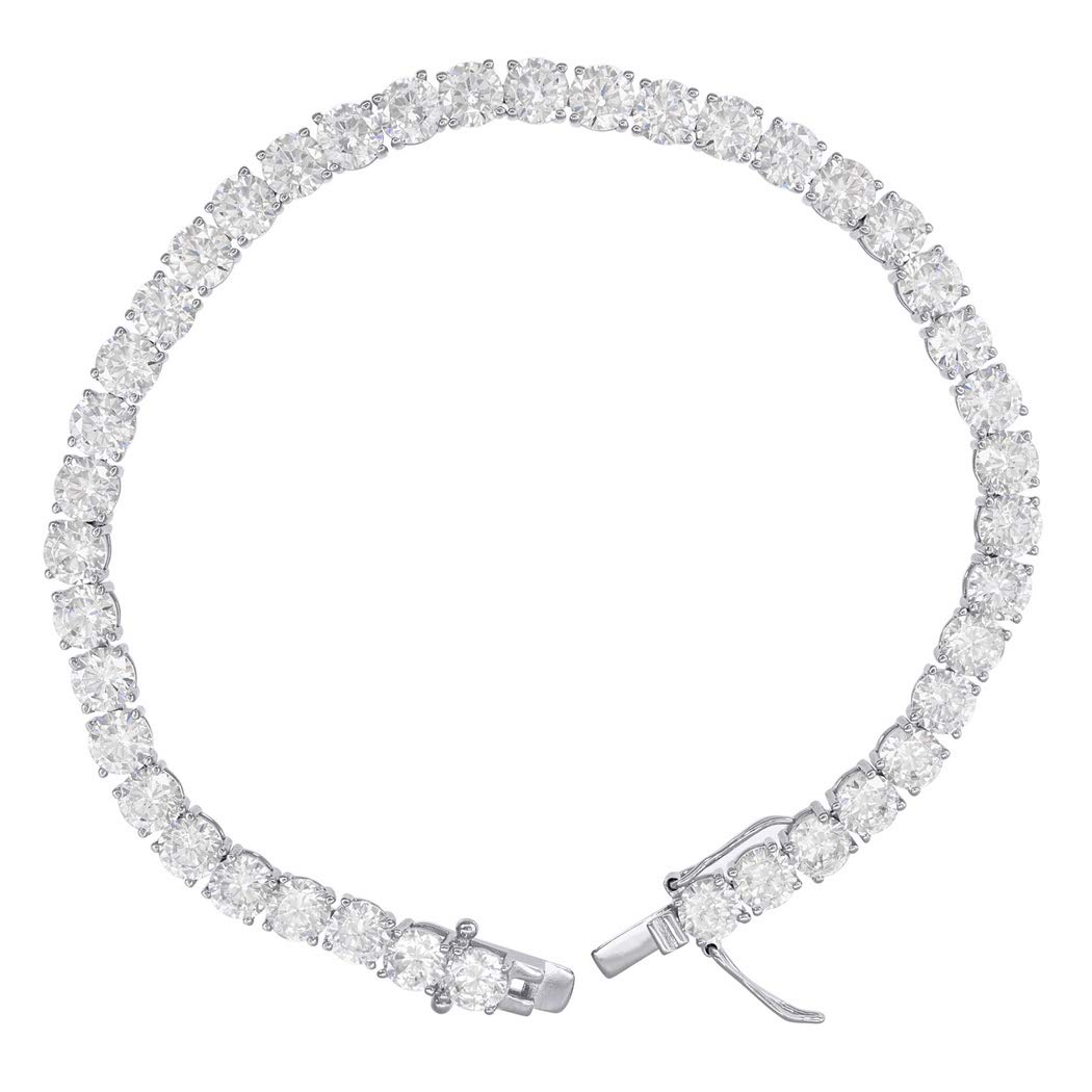 Sterling Silver 7mm & 9mm Cubic Zirconia Tennis Bracelet for Men & Women - Unisex Simulated Diamond Jewelry Gift for Anniversary, Birthday & Special Occasions