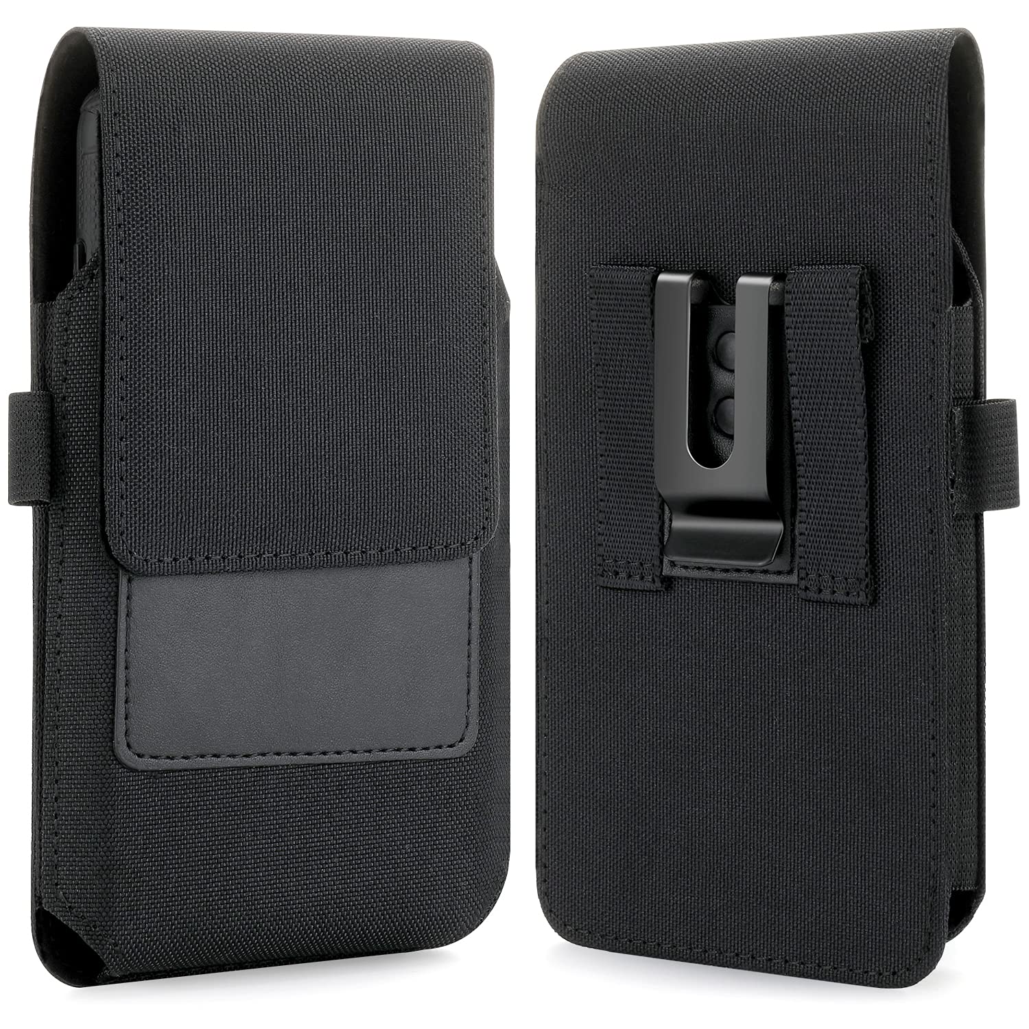 Premium Nylon Belt Holster for Galaxy Note 20 Ultra 5G & iPhone 15 Pro Max - Universal Phone Holder Clip Case for S24+/S23+/S22+ & More (Black) - Perfect for Outdoor Activities, Work & Travel