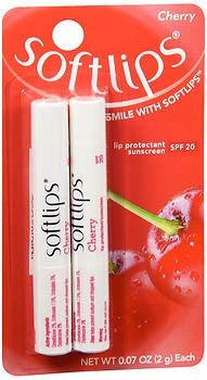 Softlips SPF 20 Lip Balm with Sunscreen - 4 Pack Cherry Flavored Lip Protectant for Dry Lips - Perfect for Outdoor Activities, Hiking, and Daily Sun Protection