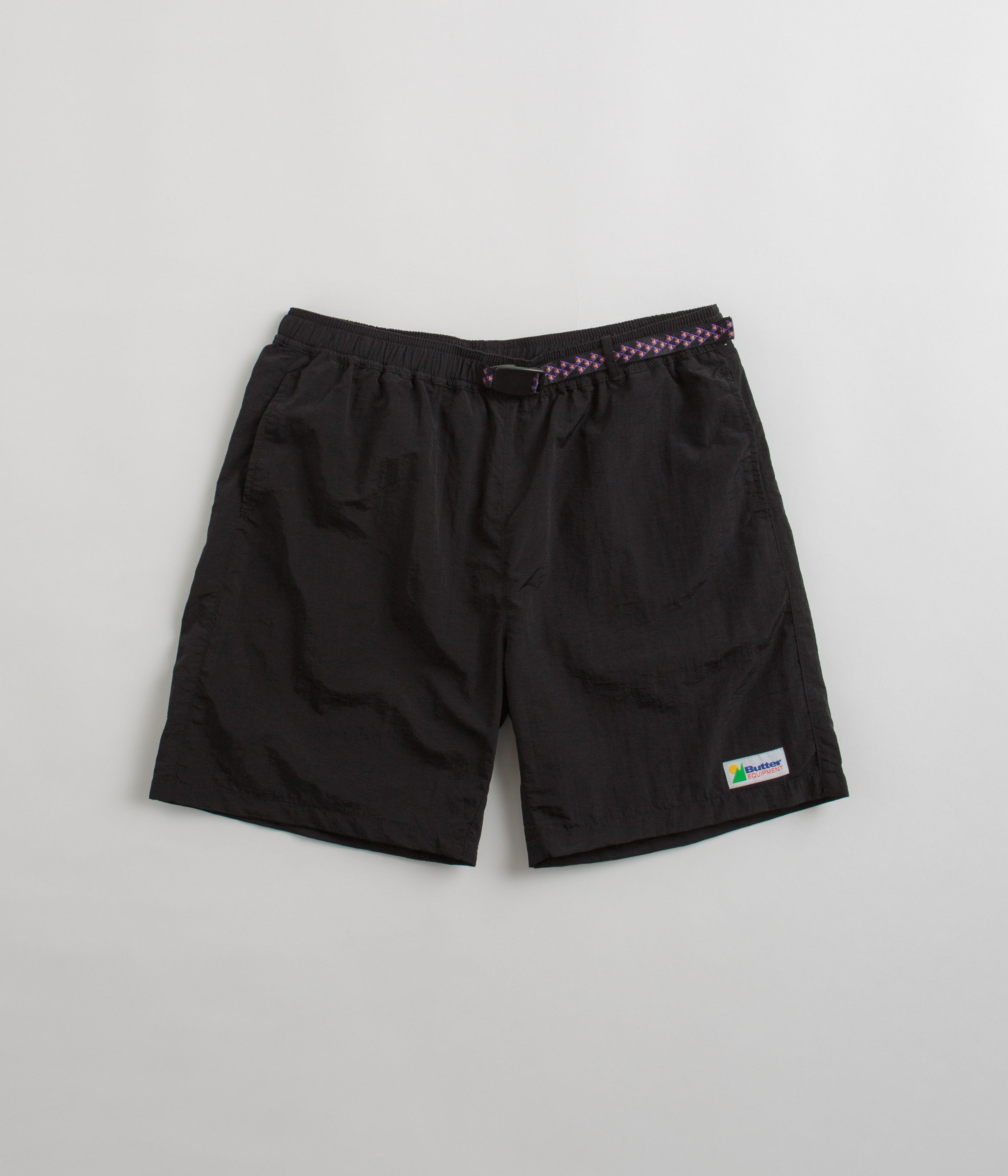 Butter Goods Equipment Shorts for Men - Black Athletic Shorts for Running, Gym & Casual Wear