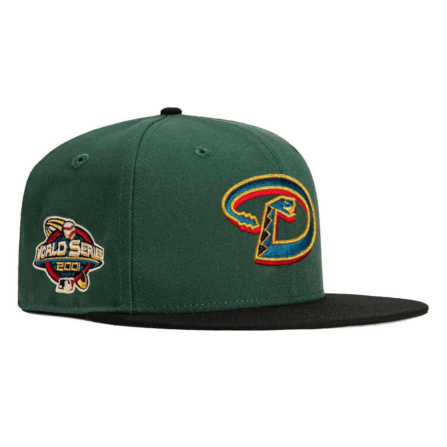 New Era 59Fifty Arizona Diamondbacks 2001 World Series Patch Snapback Hat - Green, Black, Indigo & Red Colors | Perfect for Baseball Games, Fan Collections & Sports Memorabilia