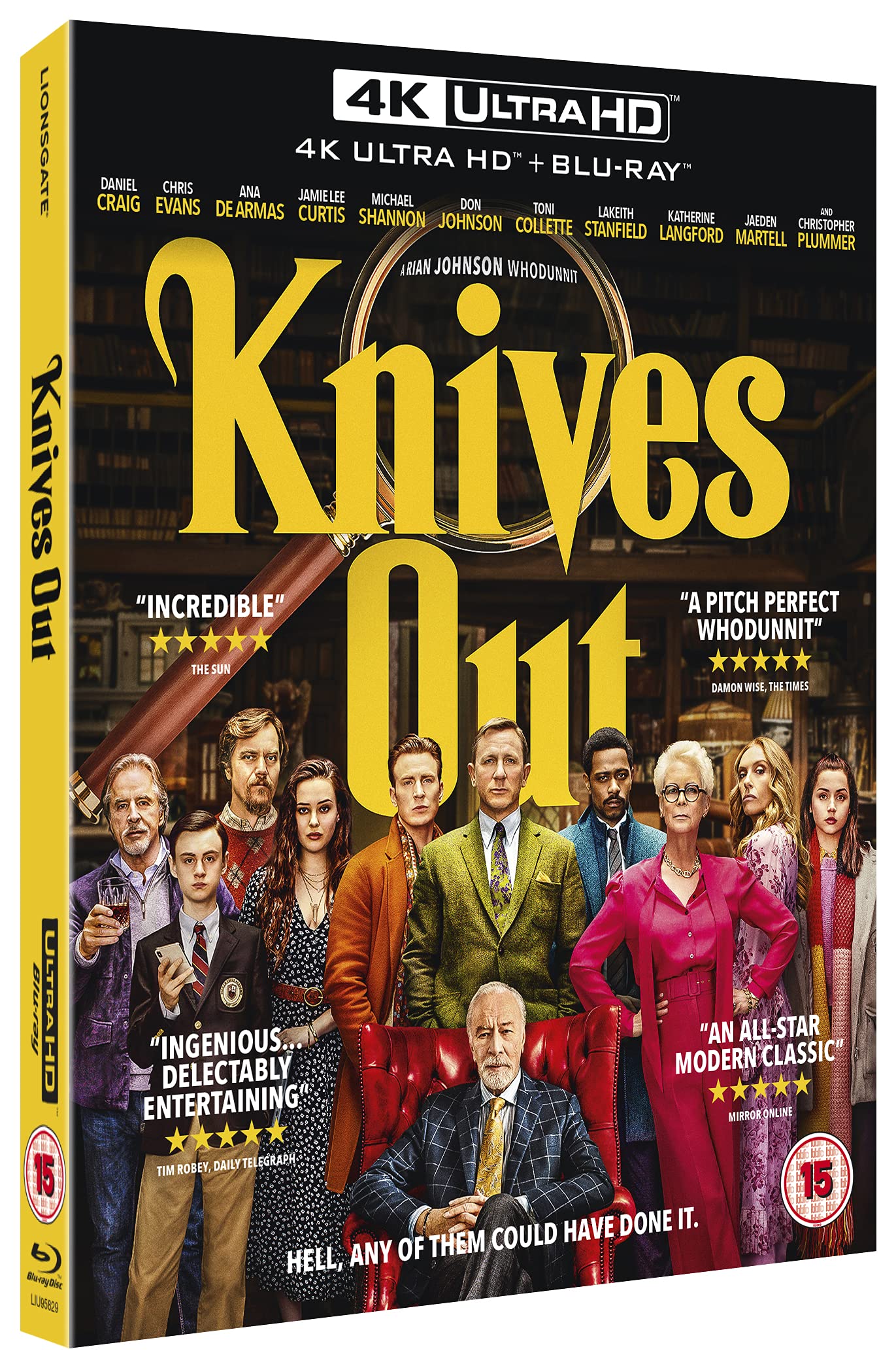Knives Out 4K UHD Blu-ray [2022 Release] - Mystery Movie Collection for Home Theater & Movie Night Entertainment