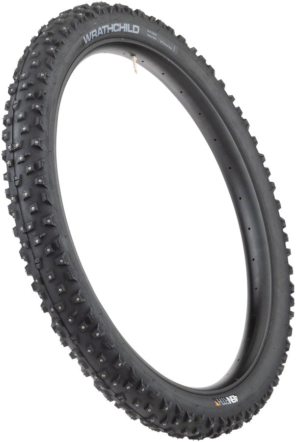 45NRTH Wrathchild Winter Bike Tire 27.5 x 3.0 Tubeless Black 60TPI with 252 Concave Carbide Studs - Extreme Traction for Snow & Ice Cycling, Mountain Biking in Cold Conditions