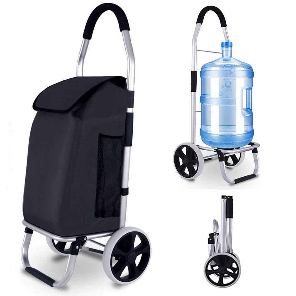 Foldable Collapsible Wagon Cart with Removable Waterproof Bag - Heavy Duty 2-Wheel Shopping Trolley for Groceries, Beach, Camping & Outdoor Activities - Compact Stair-Climbing Push Cart for All Ages