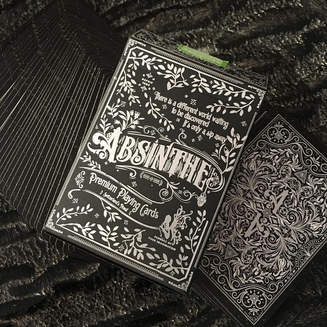Premium Absinthe V2 Playing Cards - 52 Poker Deck with Unique Green Design for Magic Tricks, Cardistry & Casino Night - Perfect for Professional Magicians, Card Gamers & Collectors