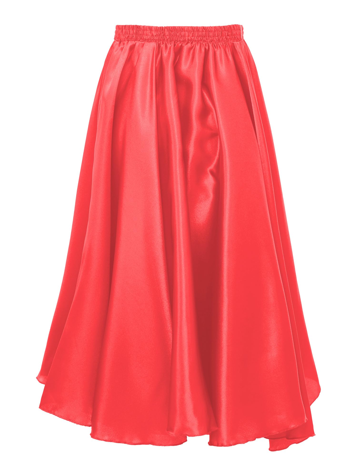 Aislor Girls Long Full Circle Dance Skirt - Gypsy Latin Spanish Flamenco Skirt for Ballroom & Belly Dance Performance Costume | Perfect for Dance Recitals, Halloween Costumes & Themed Parties