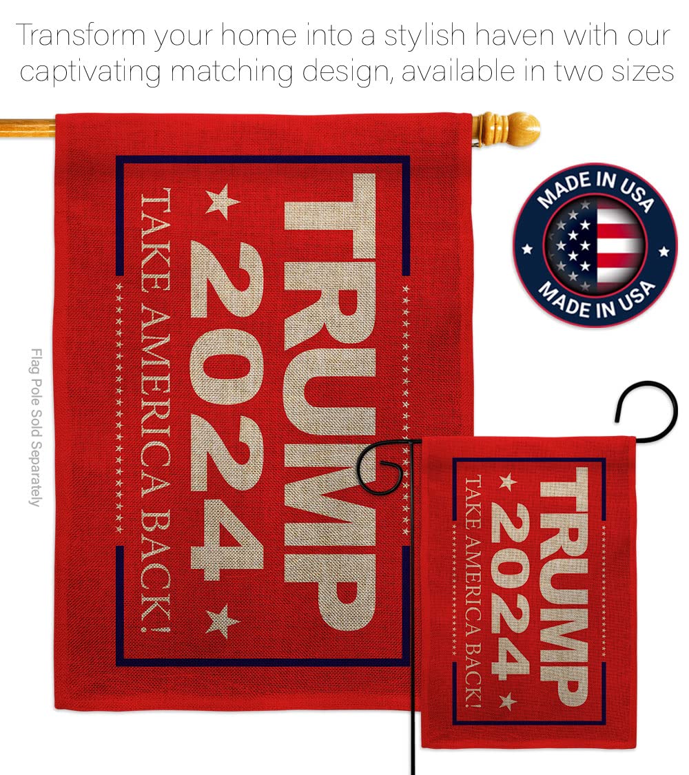 Patriotic 2024 Election Burlap House Flag - Made in USA, Support Our Troops - Perfect for Garden, Yard & Political Campaign Decor - Democrat Republican Tea Party American Vote Gift
