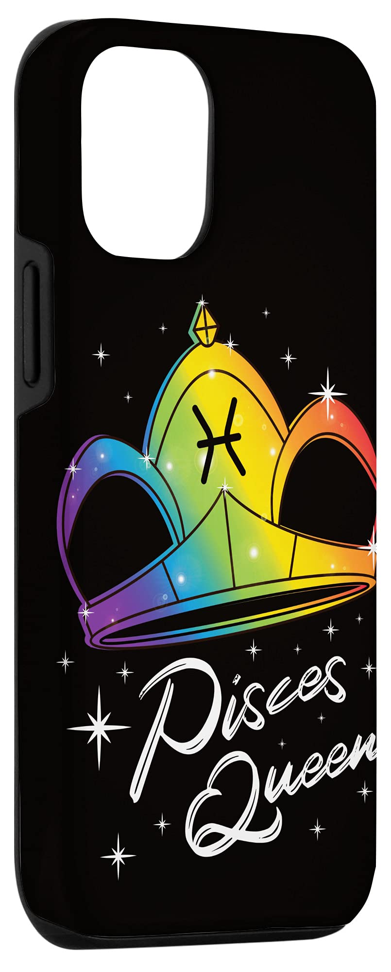 iPhone 12/12 Pro LGBTQ Rainbow Flag Case - Zodiac Pisces Queen Design with Gay Pride Crown | Perfect for Pride Month, LGBTQ Events & Daily Protection