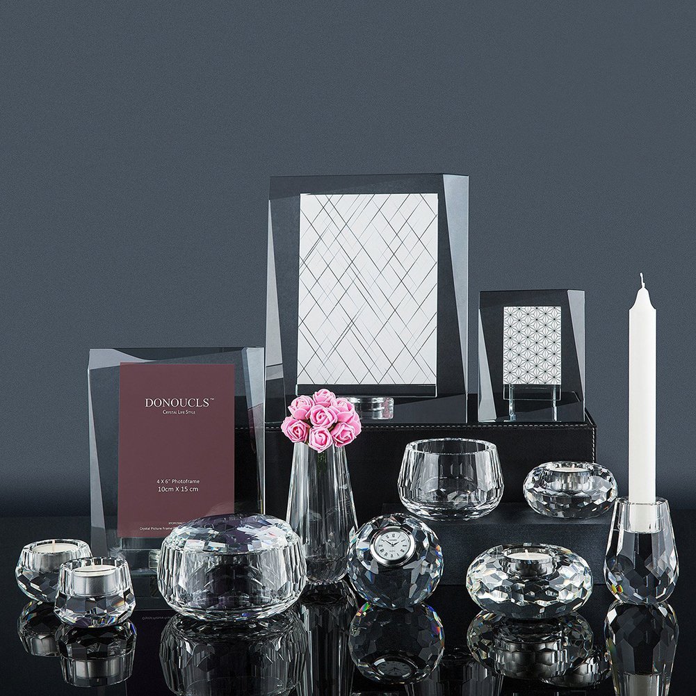 Crystal Small Bud Flower Vase - Elegant Home Decor for Christmas, Weddings & Gifts - Clear Glass with Gift Box - Perfect for Centerpieces, Table Decor & Special Occasions