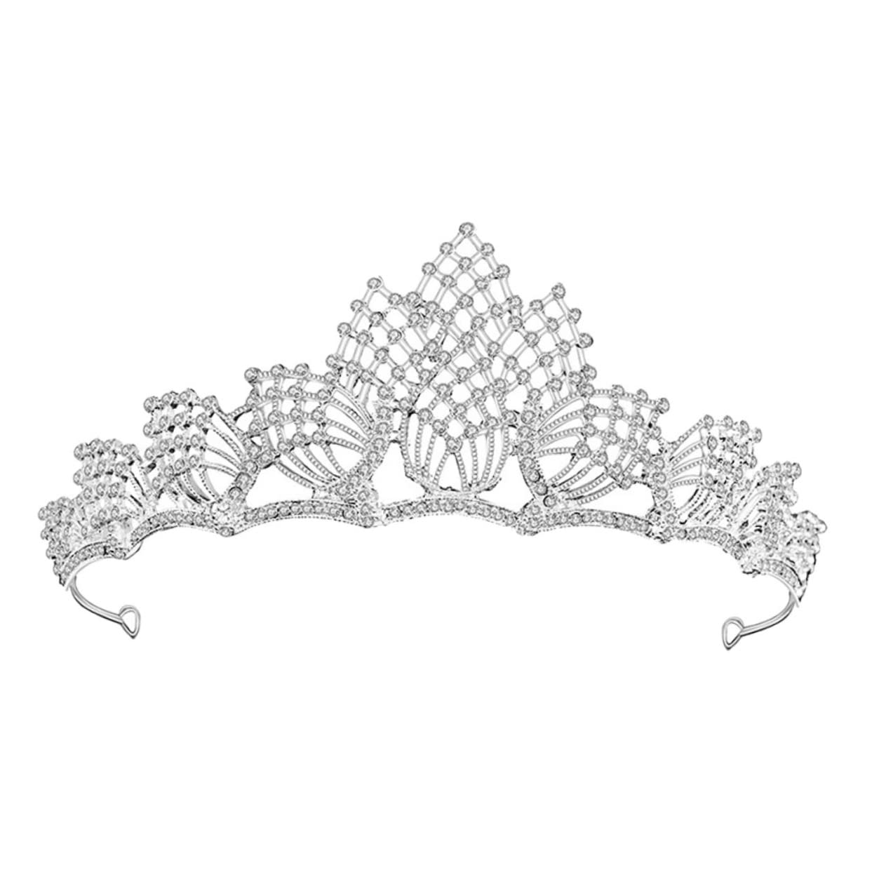 POPETPOP Rhinestone Bridal Tiara Headband - Crystal Wedding Crown Hair Accessory for Bride, Bridesmaid, Prom, Pageant, and Special Occasions - Elegant Alloy White Vine Design