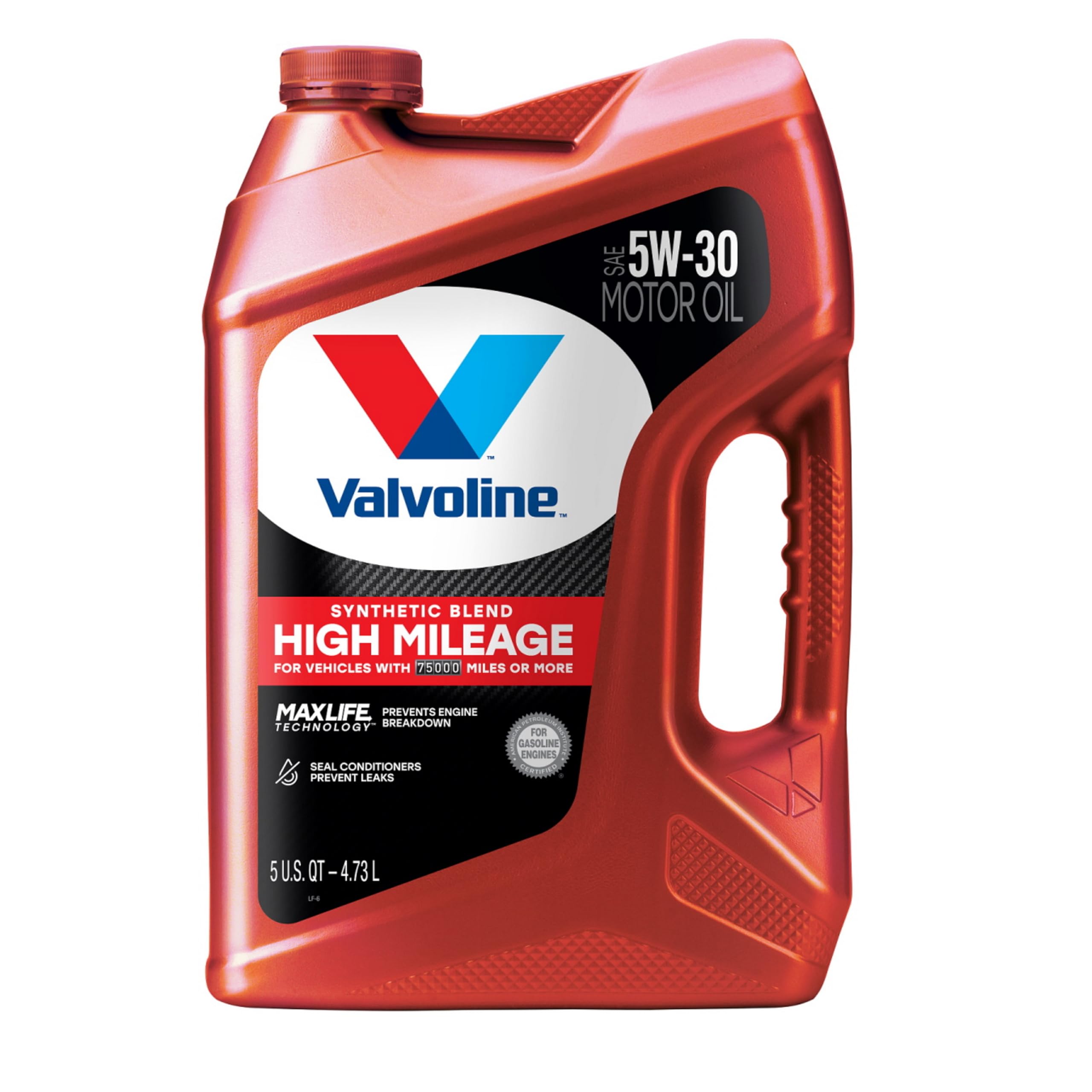 Valvoline High Mileage 5W-30 Synthetic Blend Motor Oil with MaxLife Technology - 5 Quart (Case of 3) - Ideal for Older Vehicles with 75,000+ Miles - Perfect for Daily Commuting, Highway Driving & Engine Protection