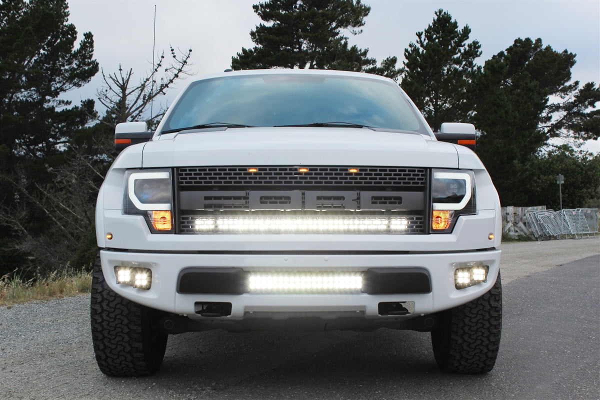 240W 40-Inch LED Light Bar with Behind Grille Mount Bracket for 2009-2014 Ford F150 & Raptor - Off-Road Lighting for Trucks, Hunting, Camping & Night Driving