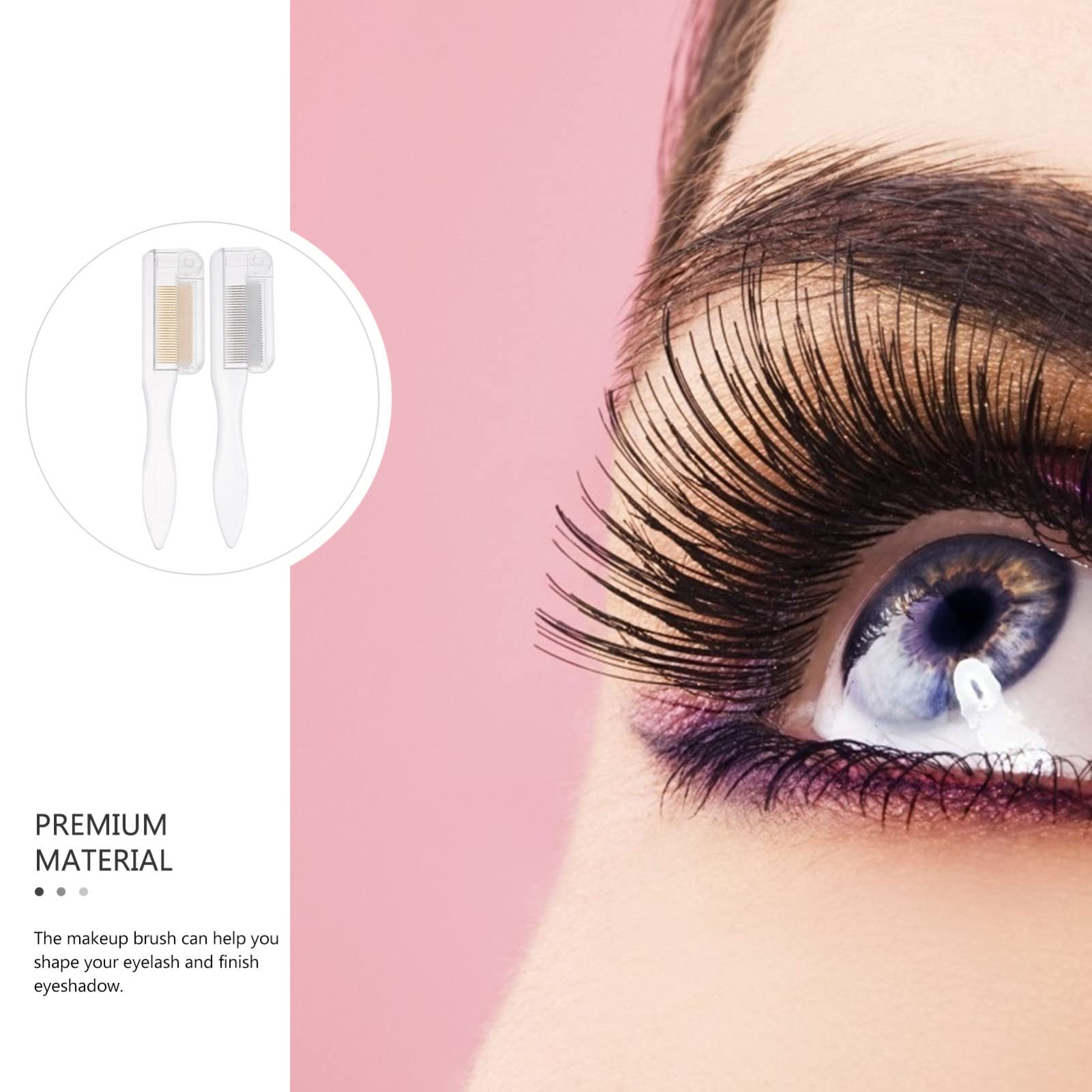 Lurrose Eyebrow Brush & Eyelash Comb Set - 2 Pack Metal Teeth Mascara Separator, Eyelash Extensions Tool, Makeup Brush for Perfect Lashes & Brows | Ideal for Professional Makeup Artists & Home Beauty Routines