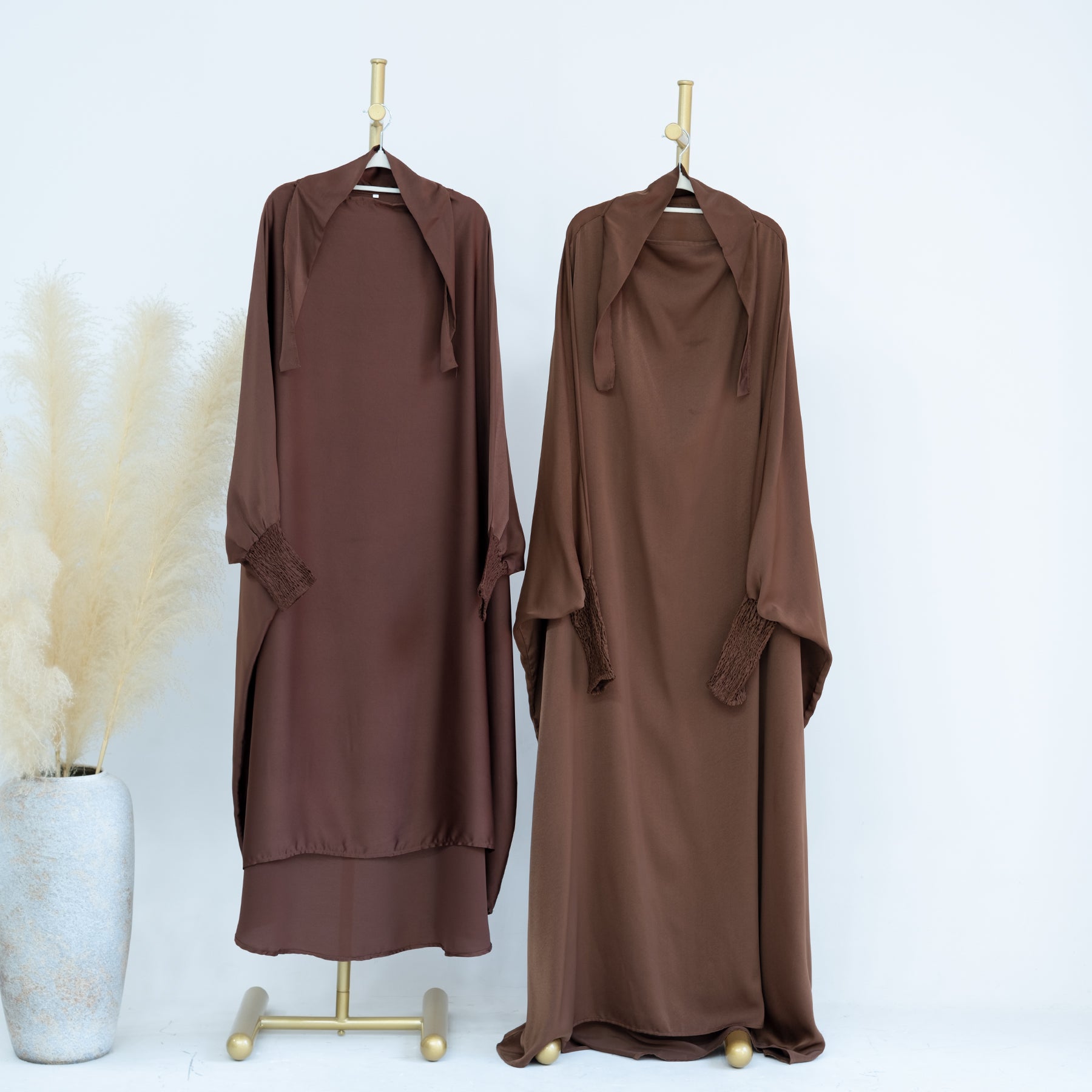 Marwa Kids Satin Hijab Scarf - Soft Coffee Color Islamic Headscarf for Girls | Perfect for School, Prayer & Special Occasions