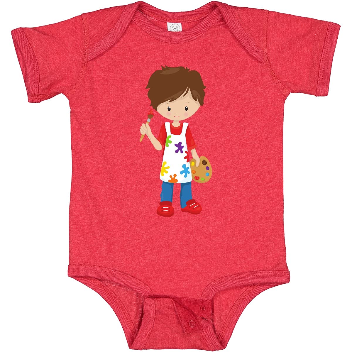 Inktastic Painter Artist Cute Brown Hair Baby Bodysuit - Soft Cotton Infant Bodysuit for Newborns & Toddlers - Perfect for Playdates, Photo Shoots & Everyday Wear