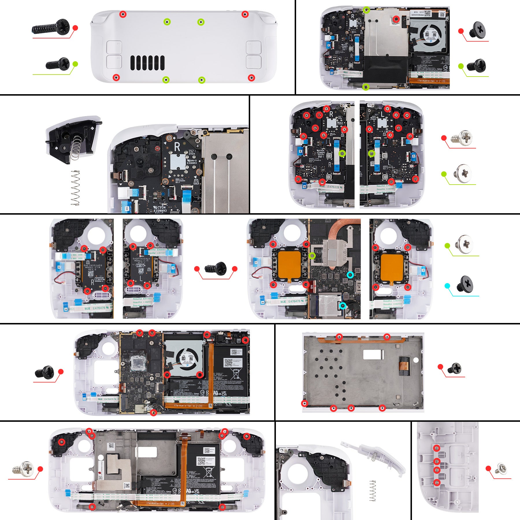 eXtremeRate Custom Full Set Shell with Buttons for Steam Deck LCD - Clear Slate Black | Replacement Case & Controller Parts | Perfect for Gaming, Travel & DIY Modding