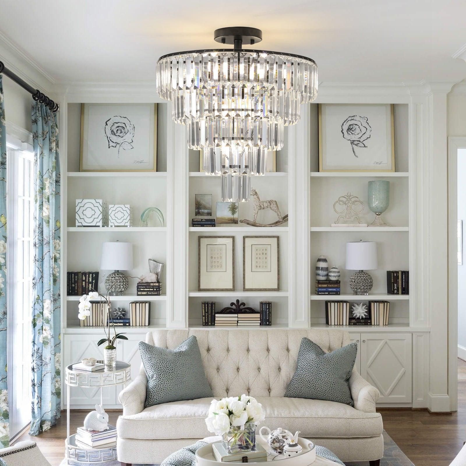 Modern Black Large Crystal Chandelier - Elegant Lighting Fixture for Dining Room, Living Room & Bedroom | Bulbs Not Included | Perfect for Weddings, Luxury Homes & Interior Decor