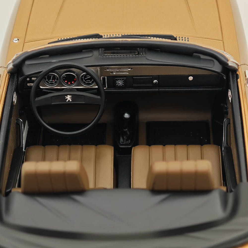 1:18 Scale Peugeot 304 Cabrio 1973 Gold Metallic Resin Model Car - Limited Edition Collectible for Car Enthusiasts & Display