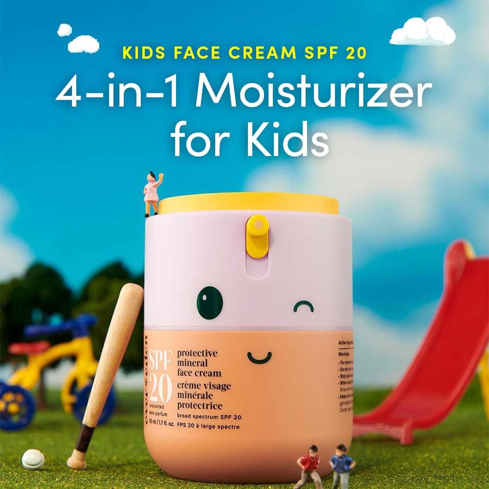Evereden Kids Face Cream, 1.7 oz - Fragrance-Free Baby & Kids Face Lotion with SPF 20 | Clean, Non-Toxic & Hypoallergenic Moisturizer | Multi-Vitamin Skincare for Sensitive Skin | FSA Eligible | Perfect for Daily Sun Protection & Dry Skin Relief