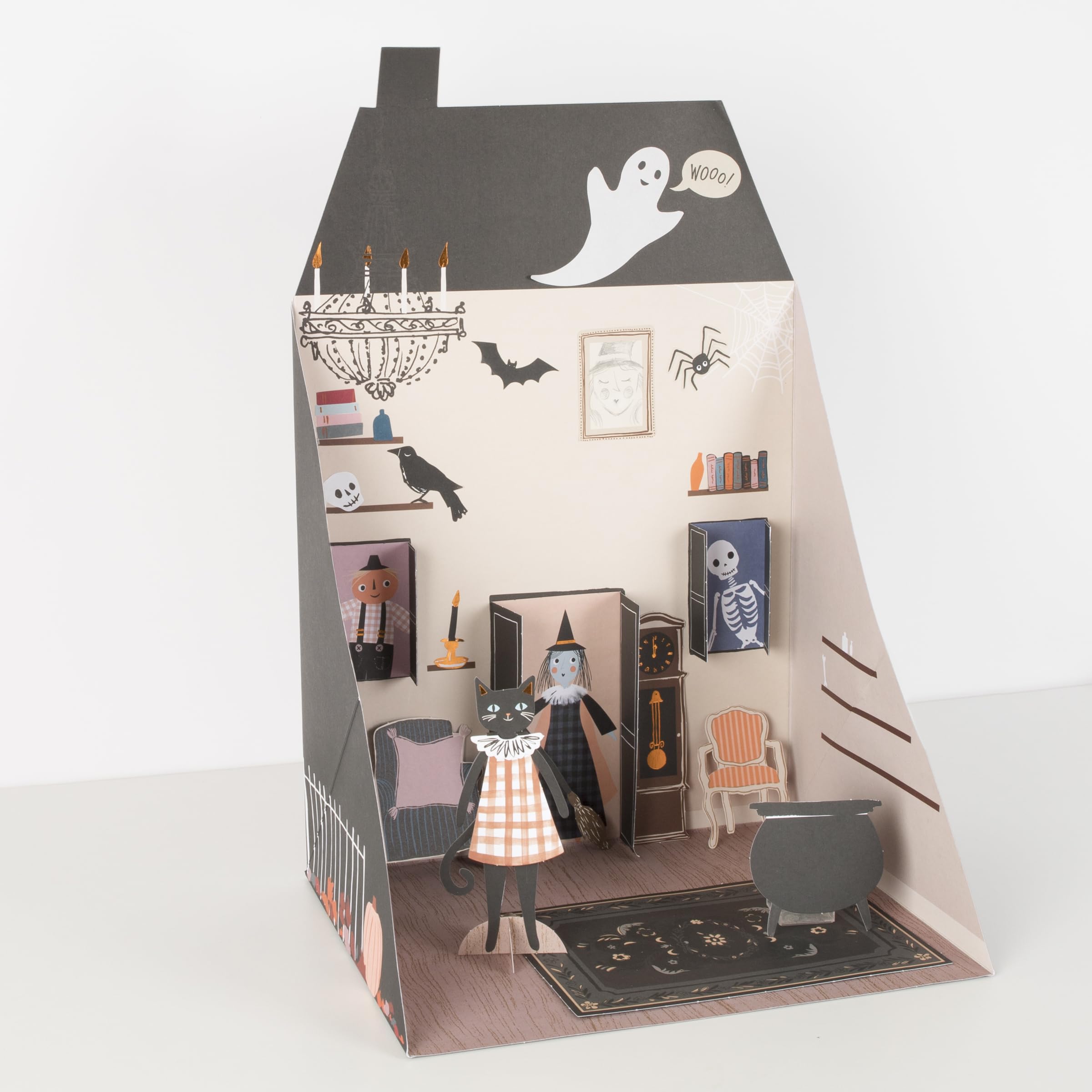 Meri Meri Halloween Paper Play House - DIY Haunted House Craft Kit for Kids, Spooky Party Decor, Pack of 1 | Perfect for Halloween Parties, Classroom Activities & Creative Play