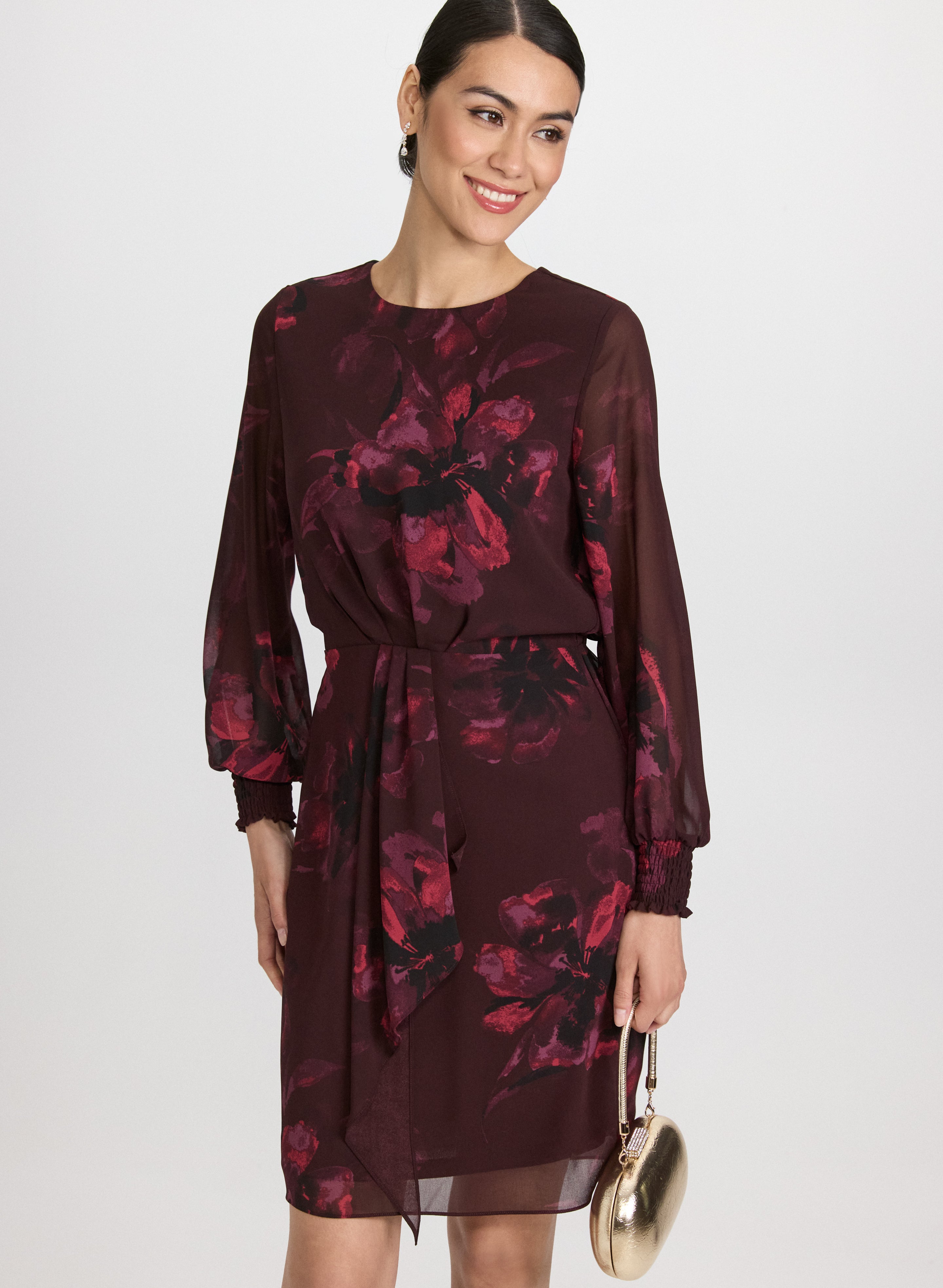 Floral Flounce Front Dress - Elegant Summer Midi Dress for Women | Perfect for Weddings, Parties & Date Nights