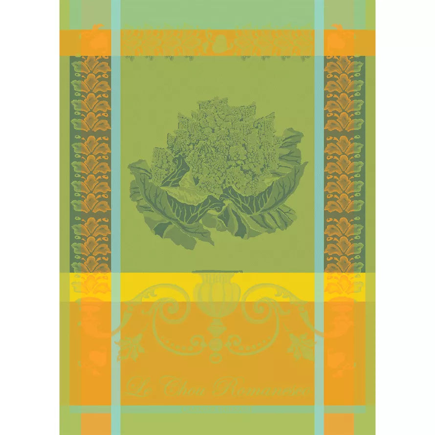Garnier Thiebaut Le Chou Romanesco Green Kitchen Towel Set - Absorbent & Durable Dish Towels for Cooking, Baking & Cleaning - Perfect for Home, Restaurant & Kitchen Use
