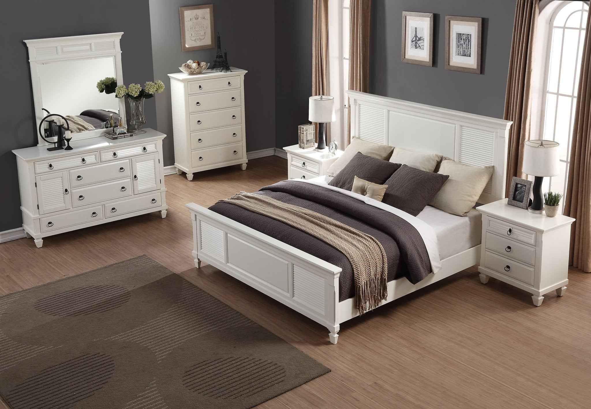 Regitina 016 White Bedroom Chest - 3 Drawer Dresser for Bedroom Storage, Modern Nightstand with Ample Space - Perfect for Master Bedroom, Guest Room & Dorm Organization