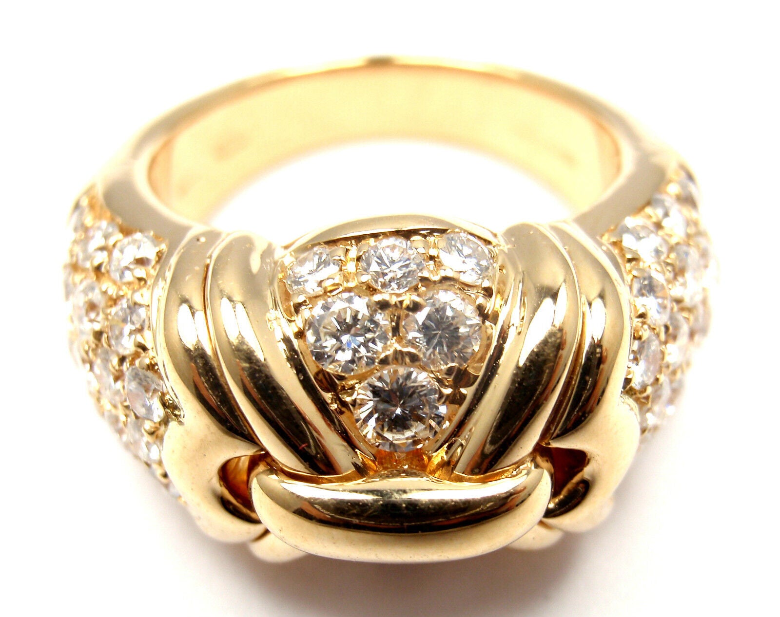Authentic Bvlgari Bulgari 18K Yellow Gold 2 Carat Diamond Ring for Women - Luxury Jewelry Gift for Anniversary, Engagement & Special Occasions