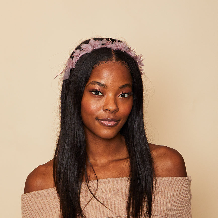 Aster Silk Flower Headband for Women - Elegant Floral Hair Accessory for Weddings, Parties & Everyday Wear