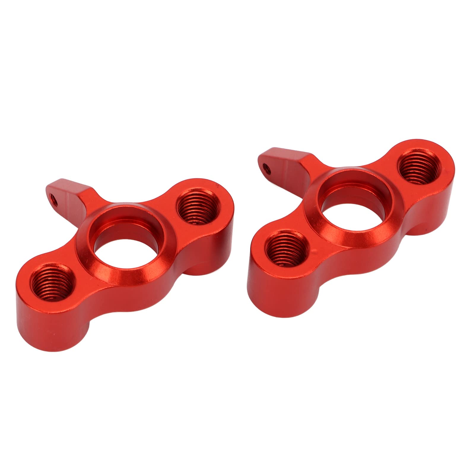 Demeras RC Metal Steering Knuckles for 1/10 Scale Big Trucks - Heavy Duty Steering Hub Carrier (Red) - Upgrade for Crawlers, Rock Racers & Off-Road RC Vehicles