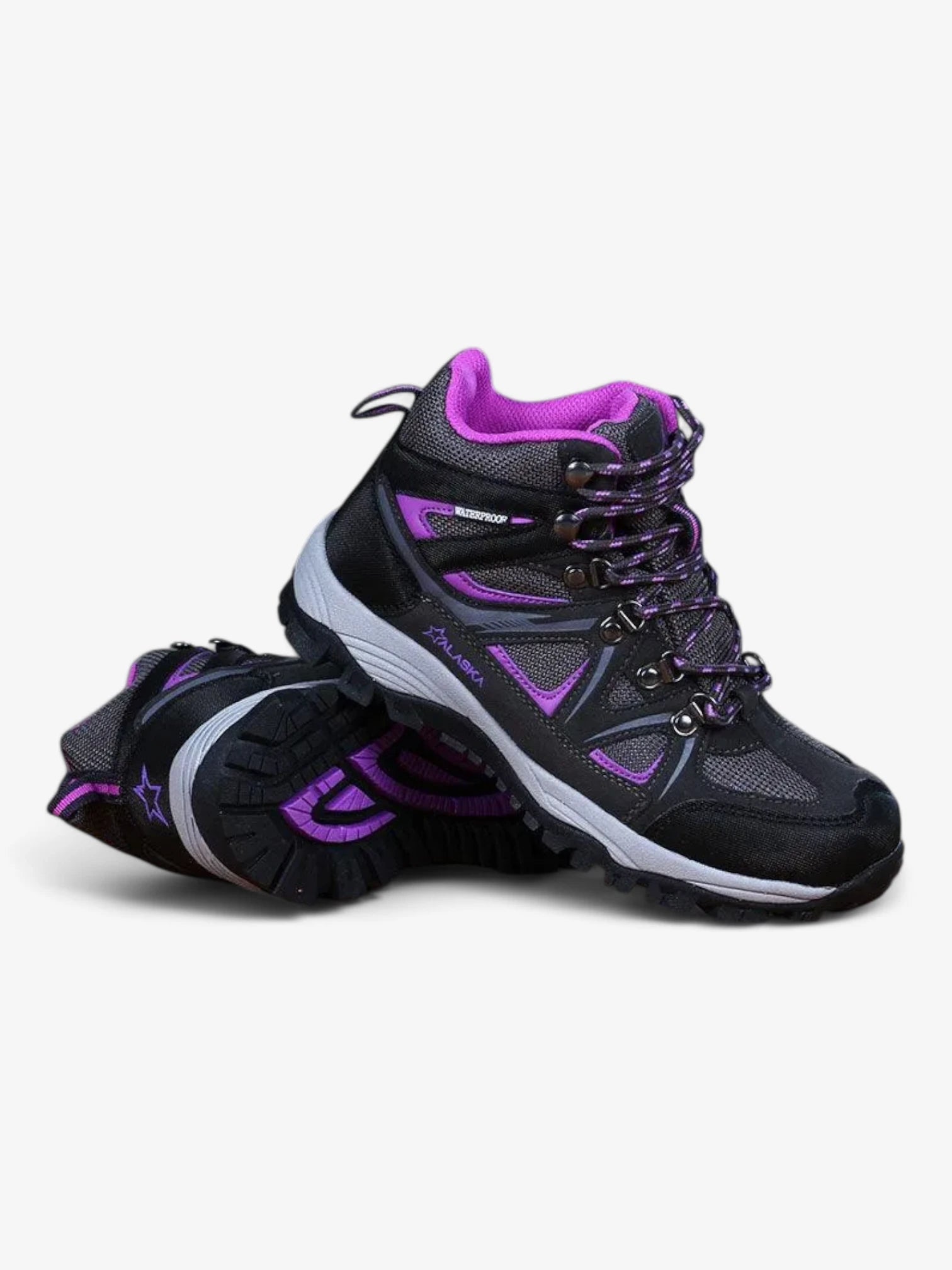 Waterproof Alaska Jade Hiking Boots for Women - Gray Violet Trekking Shoes for Outdoor Adventures & Mountain Climbing
