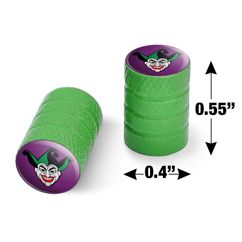 Batman Joker Symbol Aluminum Valve Stem Caps for Motorcycle & Bicycle Wheels - Durable Tire Rim Accessories for Bike Enthusiasts - Perfect for Customizing Harley, Cruiser, Sports Bikes